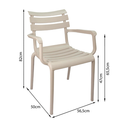 Silla venecia con brazos beige
