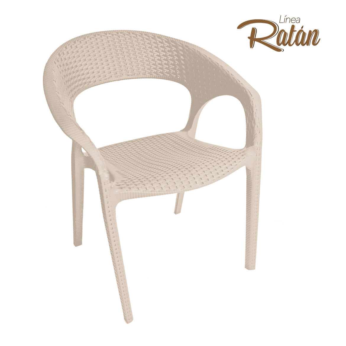 Silla ratan curve beige