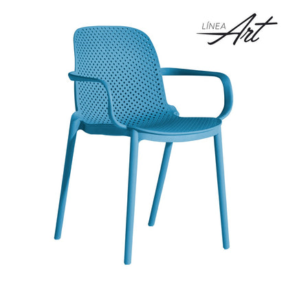 Silla berlin con brazos azul