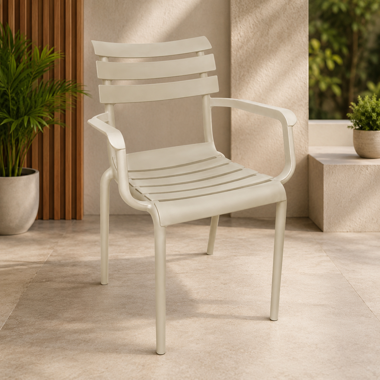 Silla venecia con brazos beige