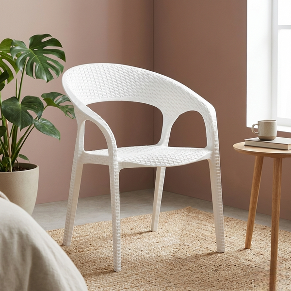Silla ratan curve blanca