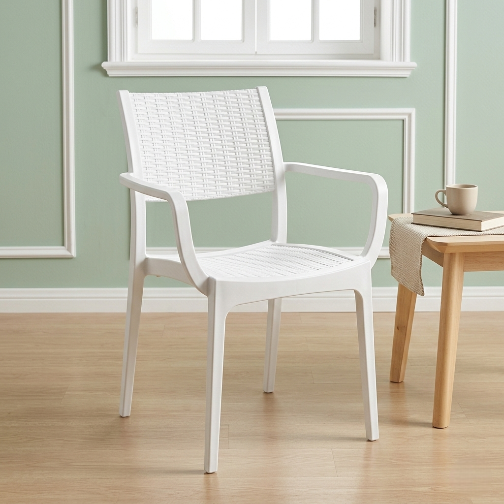Silla ratan blanca