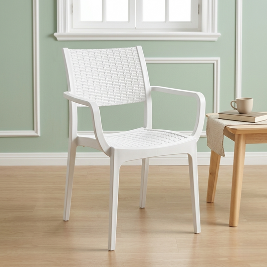 Silla ratan blanca