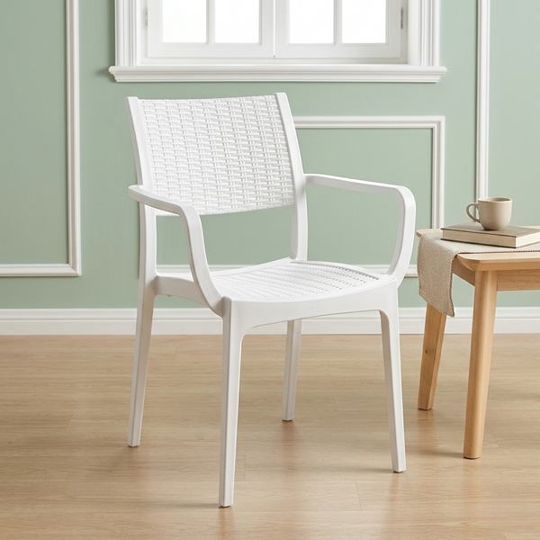 Silla ratan blanca